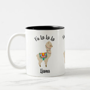 Fa-La-La-La-Lama-Weihnachtslicht-Tee-Kaffee-Tasse Zweifarbige Tasse