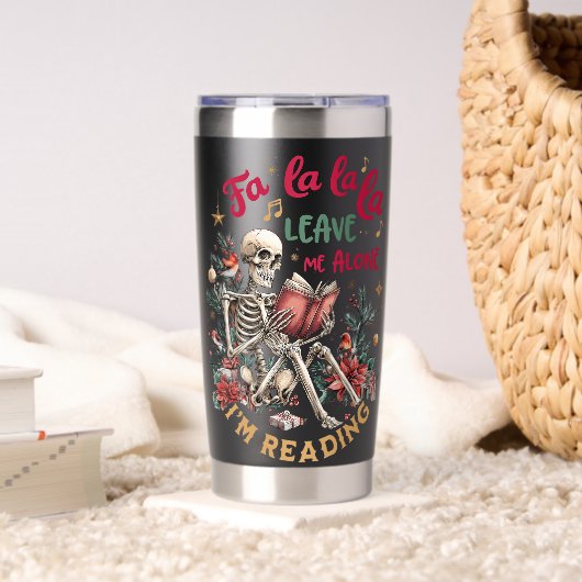 Fa La La La Lass Mich Allein Ich Lese  Thermobecher (Wohnzimmer (gedreht))