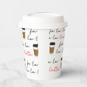 Fa la la la Latte Weihnachtskaffee Illustration Pappbecher (Links)