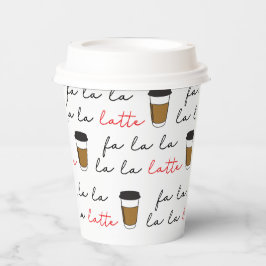 Fa la la la Latte Weihnachtskaffee Illustration Pappbecher