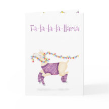 Fa-la-la-la-llama cute Christmas card