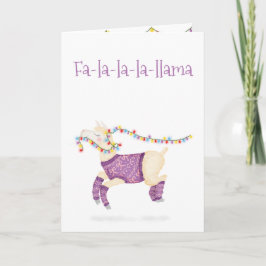 Fa-la-la-la-llama cute Christmas card Karte