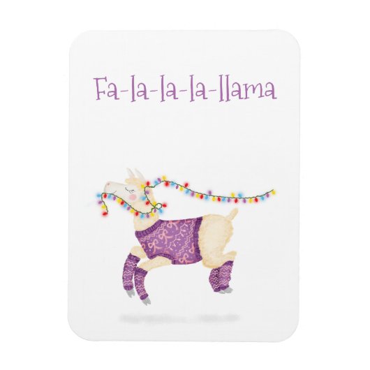 Fa-la-la-la-llama cute Christmas magnet (Vertikal)
