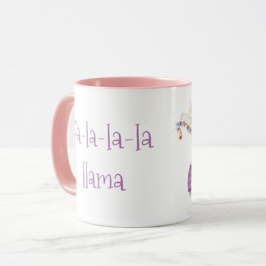 Fa-la-la-la-llama cute Christmas mug Tasse (Vorderseite Links)