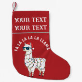 Fa La La La Llama Funny Christmas Personalized Kleiner Weihnachtsstrumpf (Vorderseite)