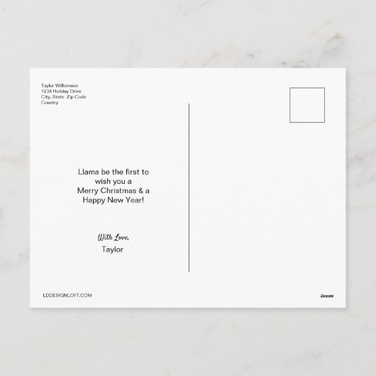 Fa la la la Llama Funny Funny Funny Weihnachten (Rückseite)