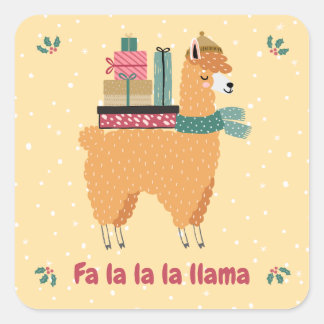 Fa la la la Llama Holiday Sticker