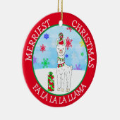 Fa la la la LLama Niedliche Weihnachten Keramik Ornament (Rechts)