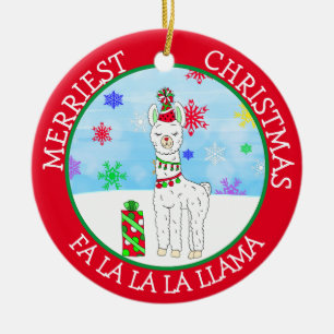 Fa la la la LLama Niedliche Weihnachten Keramik Ornament
