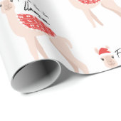 Fa la la la Llama Niedliches Weihnachtsgeschenk Geschenkpapier (Rolleneckpunkt)