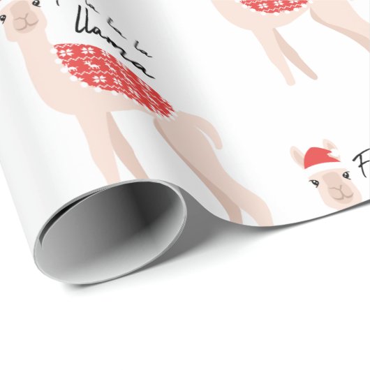 Fa la la la Llama Niedliches Weihnachtsgeschenk Geschenkpapier (Rolleneckpunkt)
