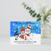 Fa La La La LLama Personalisierte Weihnachten Postkarte (Stehend Vorderseite)
