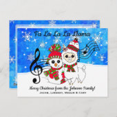 Fa La La La LLama Personalisierte Weihnachten Postkarte (Vorne/Hinten)
