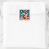Fa La La La LLama Quadratischer Aufkleber (Tasche)