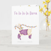 Fa-la-la-la-Llama süße Weihnachtskarte Karte (Gelbe Blume)