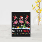 Fa La La La Mingo Flamingo Christmas Lover  Karte (Gelbe Blume)