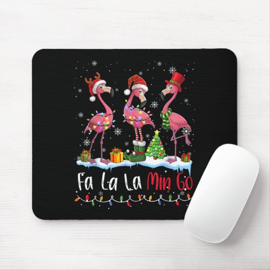 Fa La La La Mingo Flamingo Christmas Lover  Mousepad (Mit Mouse)