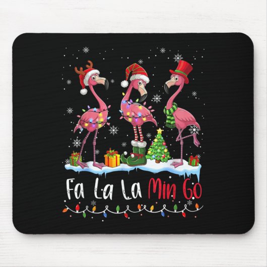 Fa La La La Mingo Flamingo Christmas Lover  Mousepad (Vorne)