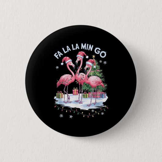 Fa La La La Mingo Flamingo Christmas Shirt Women K Button (Vorderseite)