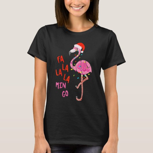 Fa La La La mingo Flamingo for Christmas Xmas T-Shirt (Vorderseite)