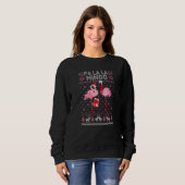 Fa La La La Mingo Flamingo Santa Pink Ugly Christm Sweatshirt (Vorne ganz)