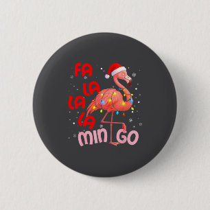 Fa La La La Mingo Flamingo Weihnachten Männer Frau Button