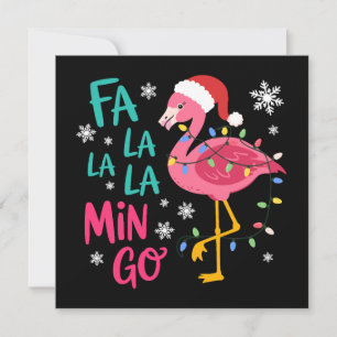 Fa La La La Mingo Weihnachtsflamingo Rosa Verliebt Feiertagskarte