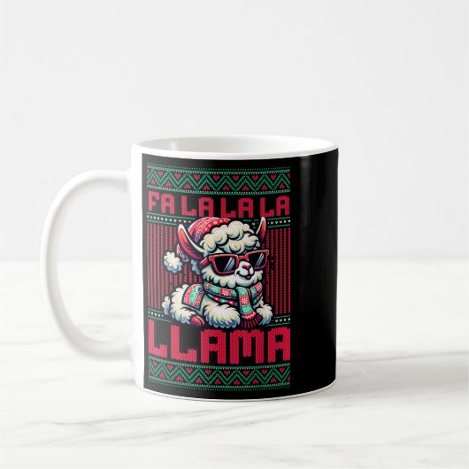 Fa La La La Party Llama Funny Christmas Ugly Sweat Kaffeetasse (Links)
