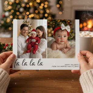 Fa La La La Personalisierte Familien-Weihnachtskar Feiertagskarte