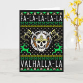 Fa-la-la-la Valhalla-la Viking God Ugly Christmas  Karte (Gelbe Blume)