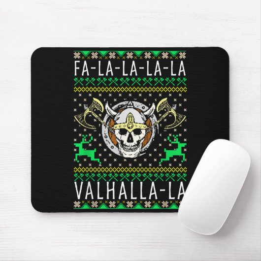 Fa-la-la-la Valhalla-la Viking God Ugly Christmas  Mousepad (Mit Mouse)