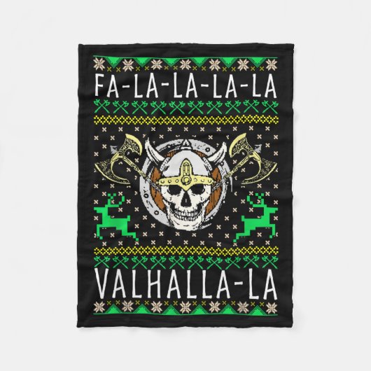 Fa-la-la-la Walhalla-la Wikinger Gott Hässliches W Fleecedecke (Vorderseite)