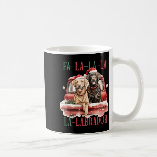 Fa La La Labrador Funny Christmas Kaffeetasse (Rechts)