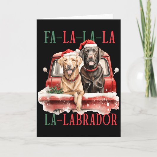 Fa La La Labrador Funny Christmas Karte (Vorderseite)