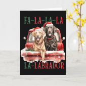 Fa La La Labrador Funny Christmas Karte (Gelbe Blume)