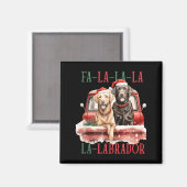 Fa La La Labrador Funny Christmas  Magnet (Vorderseite/Rückseite)