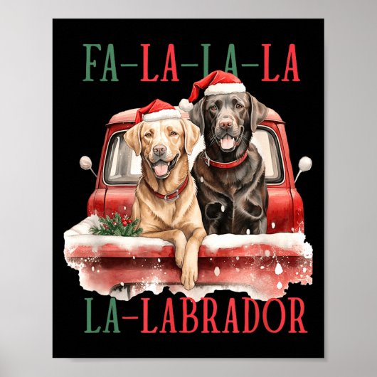 Fa La La Labrador Funny Christmas Poster (Vorne)