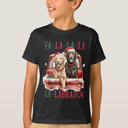 Fa La La Labrador Funny Christmas T-Shirt (Vorderseite)