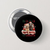 Fa La La Labrador Lustiges Weihnachten  Button (Vorne & Hinten)