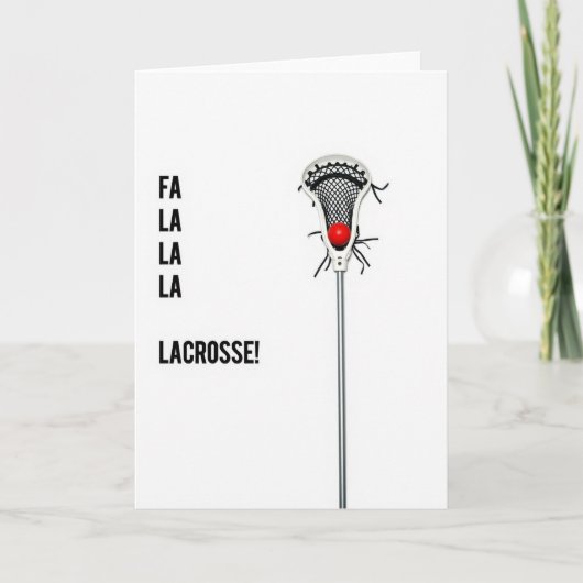 Fa La La Lacrosse Weihnachtskarte Karte (Vorderseite)