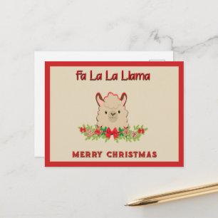 Fa La La Lama Frohe Weihnachten Postkarte