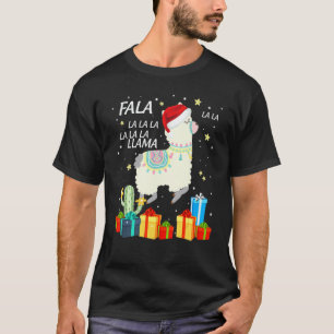 Fa La La Lama Santa Hut Lustige Weihnachten Lamas T-Shirt