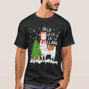 Fa La La Lama Weihnachten Lustige Xmas Pyjamas Tie T-Shirt