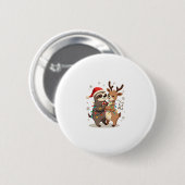 Fa La La Lama Weihnachtsbeleuchtung Faultier Reit Button (Vorne & Hinten)