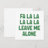 Fa La La Lass Mich Allein Weihnachten Lustig Sarka (Vorne/Hinten)