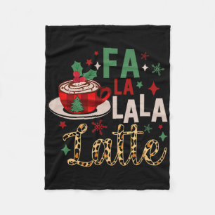 Fa La La Latte Funny Christmas Liebhaber Fleecedecke