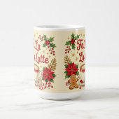 Fa la la Latte Ingwer-Männer-Kekse Kaffeetasse (Mittel)