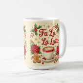 Fa la la Latte Ingwer-Männer-Kekse Kaffeetasse (VorderseiteRechts)