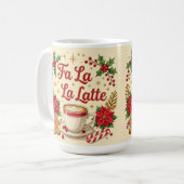 Fa la la Latte Ingwer-Männer-Kekse Kaffeetasse (Vorderseite Links)