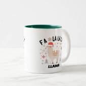 Fa La La Llama Christams Grafisches Kunstdesign Zweifarbige Tasse (VorderseiteRechts)